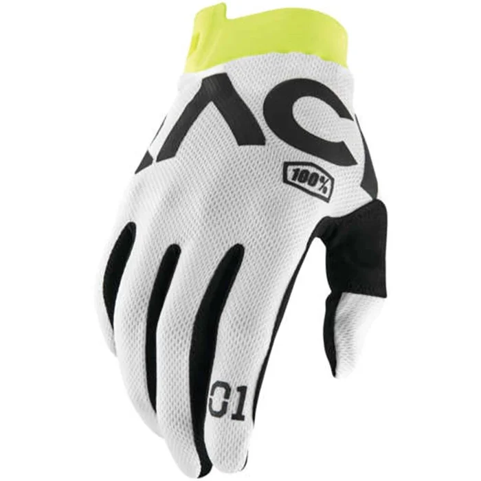 100% Racr iTrack Gloves – White – Small 10015-010-10