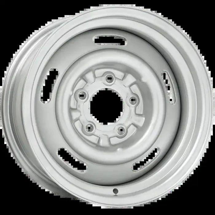 14×6 Camaro Style Rallye Silver 5×4.75″ bolt 3.75″ backspace