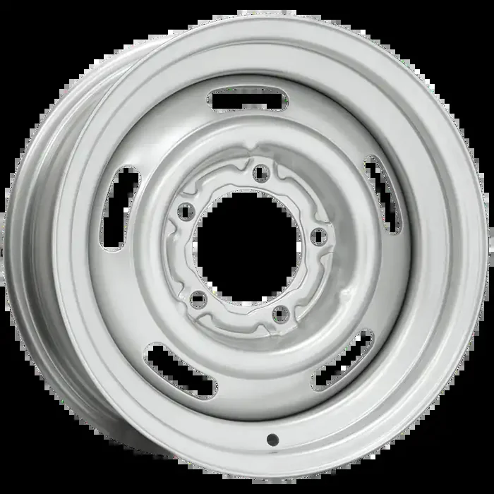 15×10 Pickup Rallye Pre-1971 Silver 5X5″ bolt 5″ backspace