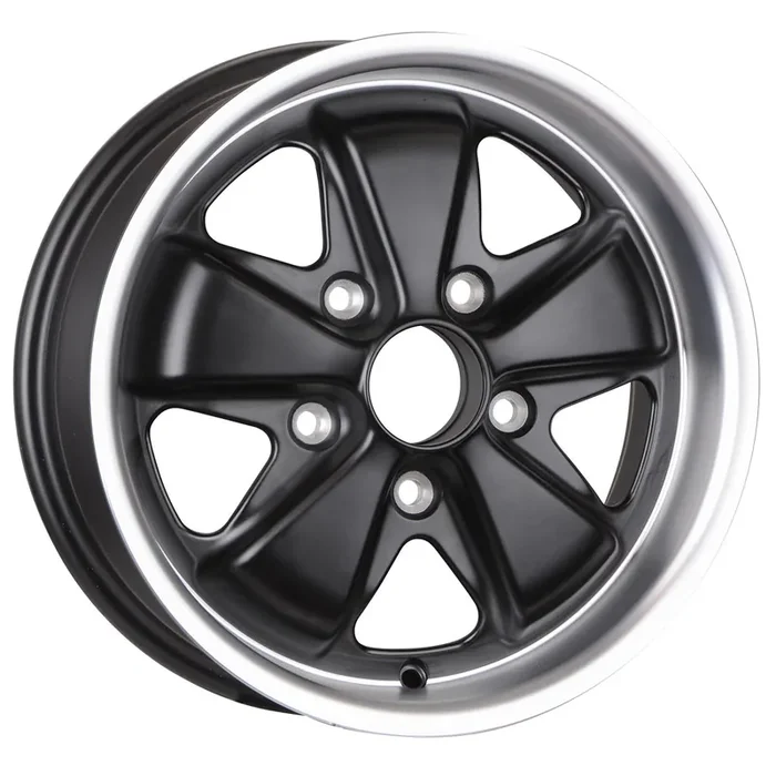15×4.5 Porsche Fuchs Style Wheel Black / DC lip 5x130mm bp