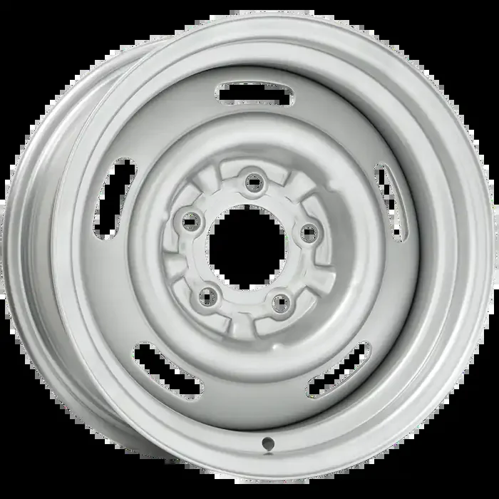 15×6 Corvette Style Rallye Silver 5×4.75″ bolt 3.50″ backspace