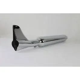 24″ Cigar Style Chrome Slip On Muffler w/ Bronx Tail Tip Harley FL 41-57