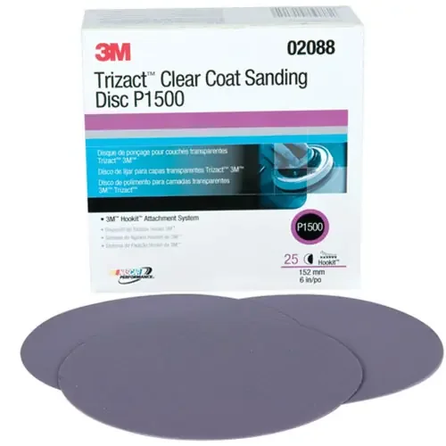 3M Trizact Hookit Clear Coat 6″ Sanding Discs p1500 Grit – 02088