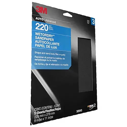 3M Wetordry Sheet, 9″ x 11″, 5-Pack