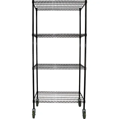 4-Tier Mobile Wire Shelving Unit