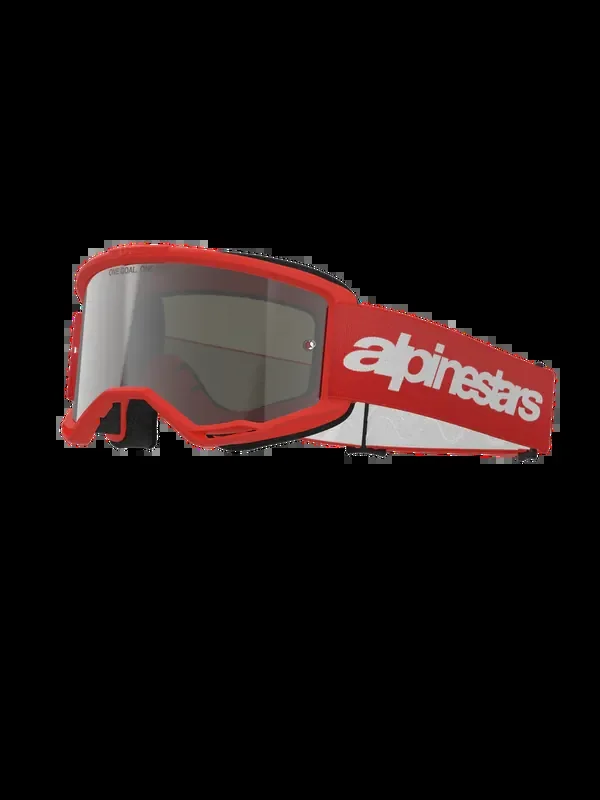 Alpinestars Vision 3 Goggle – Wordmark – Red – Silver Mirror Lens