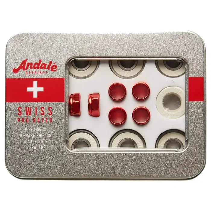 Andale 64 Pack Swiss Tin Box Skateboard Bearing Set