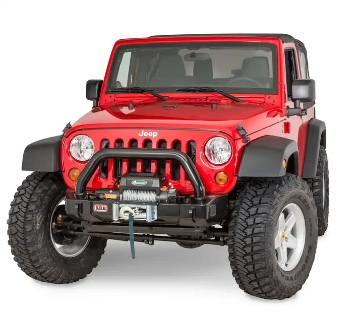 ARB 3450430 Front Stubby Winch Bumper in Textured Black for 07-18 Jeep Wrangler JK