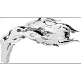 Arlen Ness Micro Chrome Flamed Left Side Mirror Harley or Metric EACH