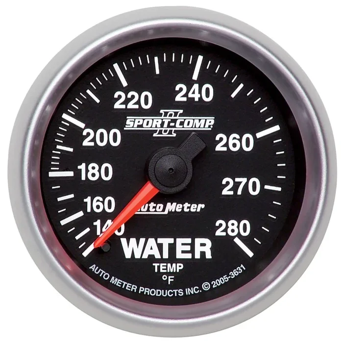 Auto Meter 2-1/16 ” Sport-Comp II Water Temperature Gauge – 140-280°