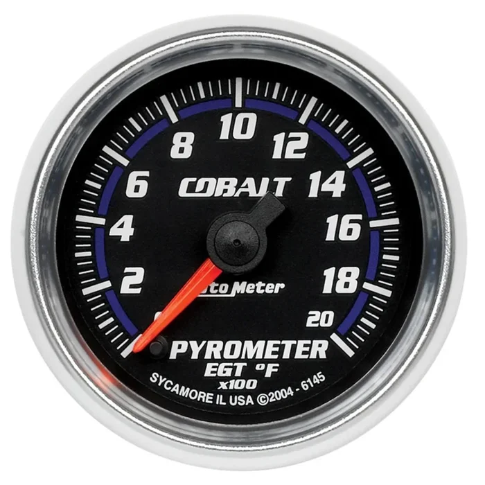 Auto Meter Cobalt 0-2000 Degree F EGT Gauge – Electric – Analog – Full Sweep – 2-1/16 in Diameter – Black Face