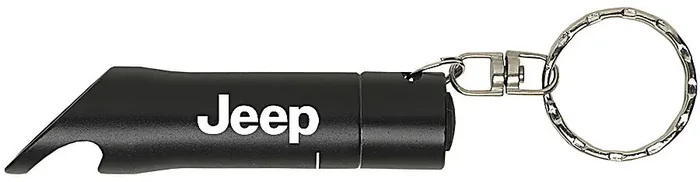 Automotive Gold Jeep Logo LED Flashlight-Bottle Opener Keychain