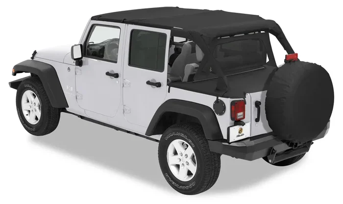 Bestop Safari Bikini, Duster & Windjammer Summer Combo in Black Diamond for 07-09 Jeep Wrangler Unlimited JK 4 Door with Factory Soft Top