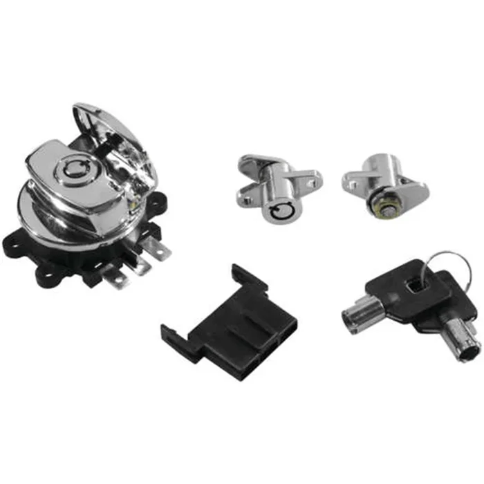 Biker’s Choice Ignition Switch and Saddlebag Lock Kit – Chrome 78404