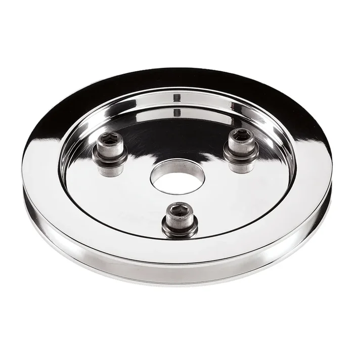 Billet Specialties BB Chevy Single Groove Crankshaft Pulley – Polished – V-Belt – BB Chevy