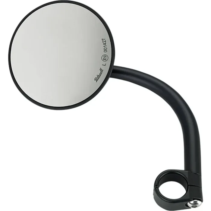 Biltwell Utility Round Side View Mirror w/Clamp-On Mount 1″ Motorcycle Accessories