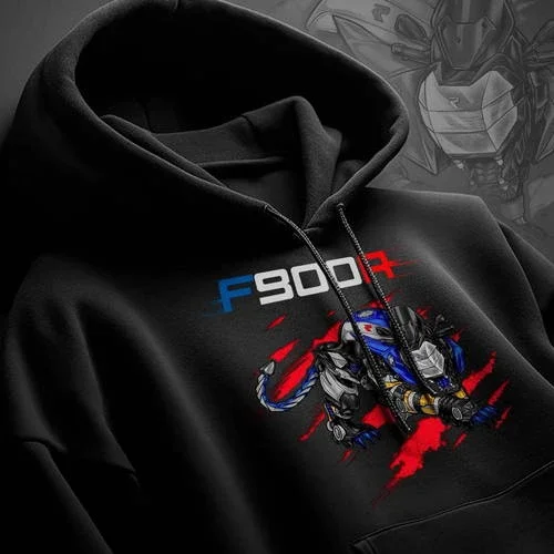 BMW F900R 2022-2023 Light White & Racing Blue Metallic & Racing Red on Hoodie