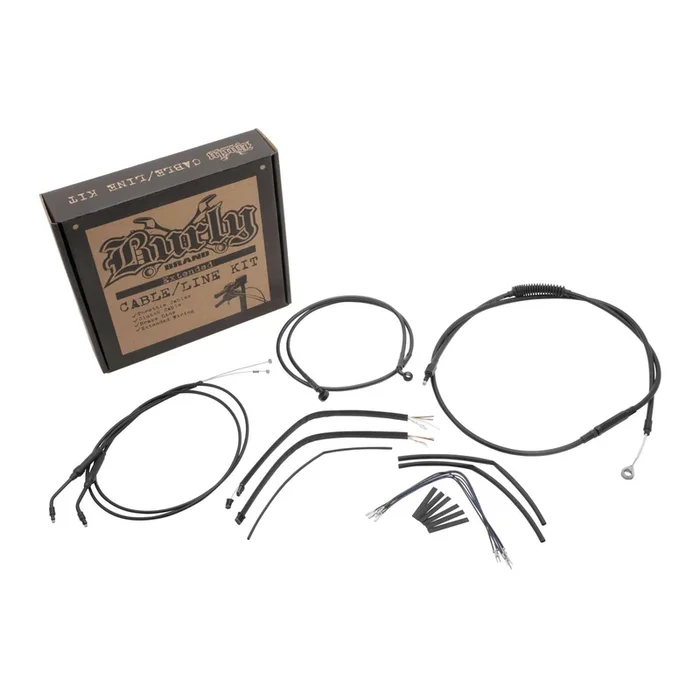 Burly Brand Complete Black Vinyl Handlebar Cable/Brake Line Kit For 12 ” [MPN: B30-1197]