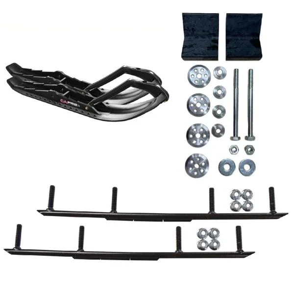 C&A Pro Black TMX Snowmobile Skis w/ 10″ Round Bars Complete Kit Arctic Cat 2012+ Non M-Series