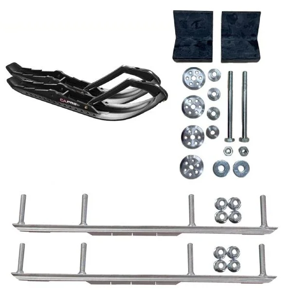 C&A Pro Black TMX Snowmobile Skis w/ 4.5″ Shaper Bars Complete Kit Yamaha 2014+ Viper/Sidewinder