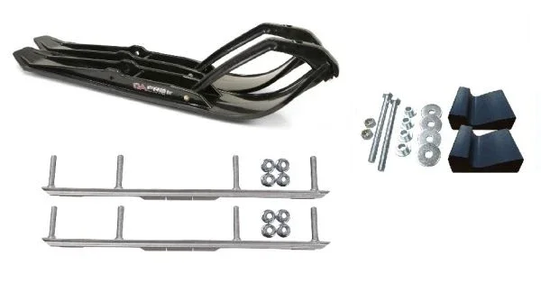 C&A Pro Black XPT Snowmobile Skis w/ 4.5″ Shaper Bars Complete Kit 2017-2020 Ski-Do Summit 4th Gen Chassis