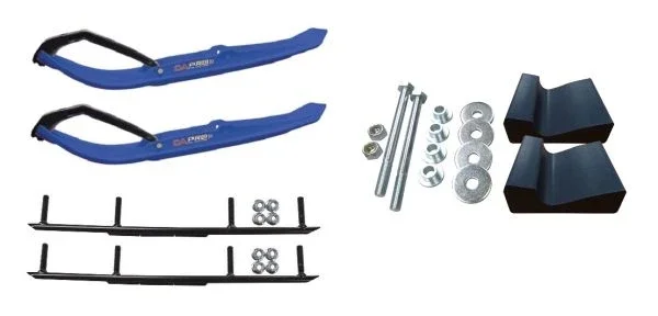 C&A Pro Blue MTX Snowmobile Skis w/ 6″ Round Bars Complete Kit 2017-2020 Ski-Do Summit 4th Gen Chassis