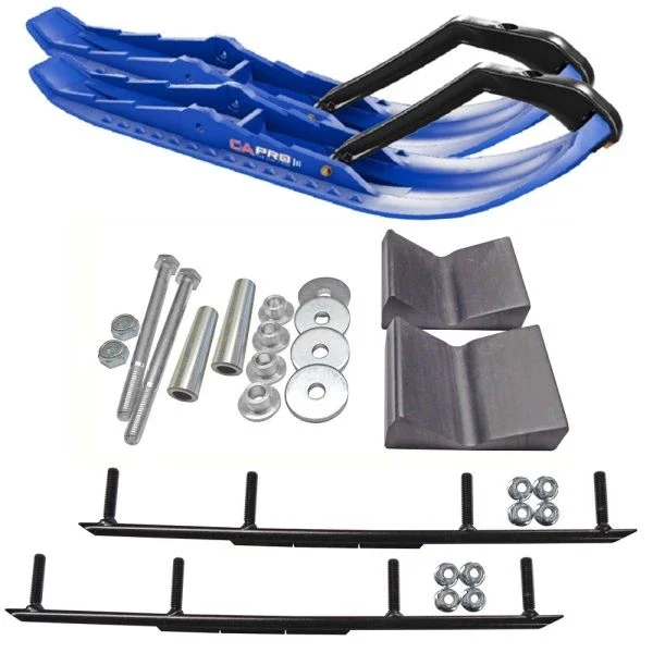 C&A Pro Blue TMX Snowmobile Skis w/ 6″ Round Bars Complete Kit Arctic Cat 2016+ Procross & Proclimb M Series
