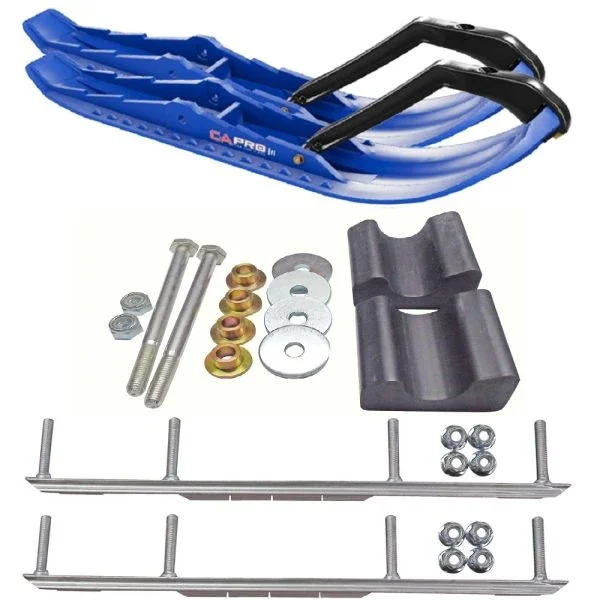C&A Pro Blue TMX Snowmobile Skis w/ 6″ Shaper Bars Complete Kit Yamaha Phazer/FX Nytro Wishbone
