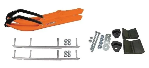 C&A Pro Orange BX Snowmobile Skis w/ 9″ Shaper Bars Complete Kit Ski-Doo T3 Summit