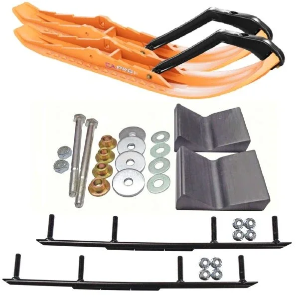 C&A Pro Orange TMX Snowmobile Skis w/ 10″ Round Bars Complete Kit Ski-Doo 2000-2015 [ADSA] REV/XP/XM/XS 2022 Lynx