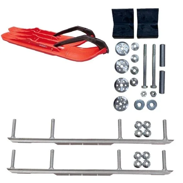 C&A Pro Red XCS Snowmobile Skis w/ 4.5″ Shaper Bars Complete Kit Arctic Cat 2016+ M-Series / Blast / Riot X