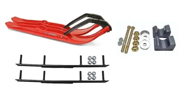 C&A Pro Red XPT Snowmobile Skis w/ 6″ Round Bars Complete Kit Arctic Cat 2009 and ALL 2010-11