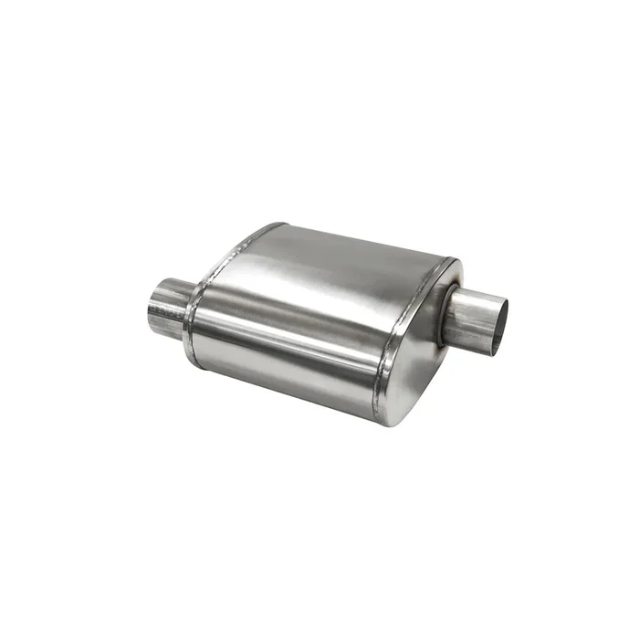 Corsa Pro Series Muffler – 3 in Offset Inlet – 3 in Offset Outlet – 10 x 11 x 6.25 in Oval Body – 16 in Long – Stainless