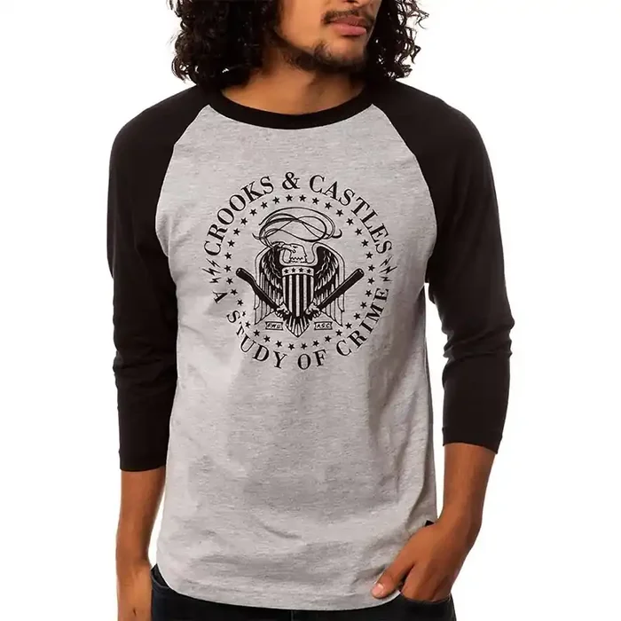 Crooks & Castles Misconduct Raglan Men‘s 3/4-Sleeve Shirts