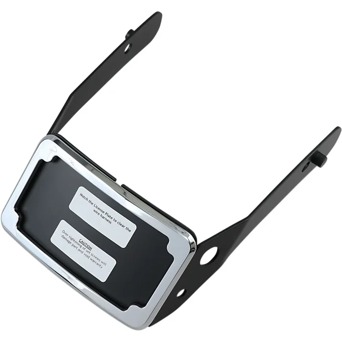 CYCLE VISIONS 2030-1262 CV4661 Curved License Plate Frame and Mount with License Plate Light LP Plate Frame & Mount with Tag Light – FXDWG – Chrome