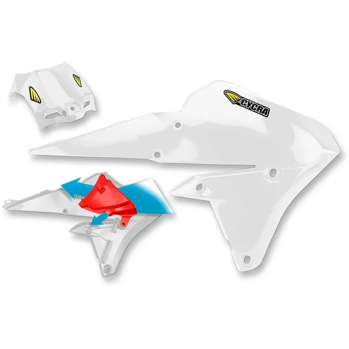Cycra PowerFlow Shrouds – with Air Box Cover – YFZ – White [MPN: 1CYC-1778-42]