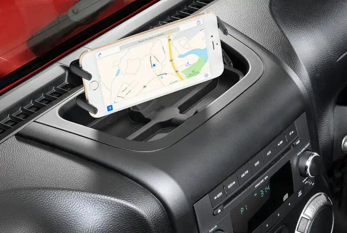 Daystar KJ71057BK Upper Dash Panel with Large Cell Phone / GPS Mount for 11-18 Jeep Wrangler JK