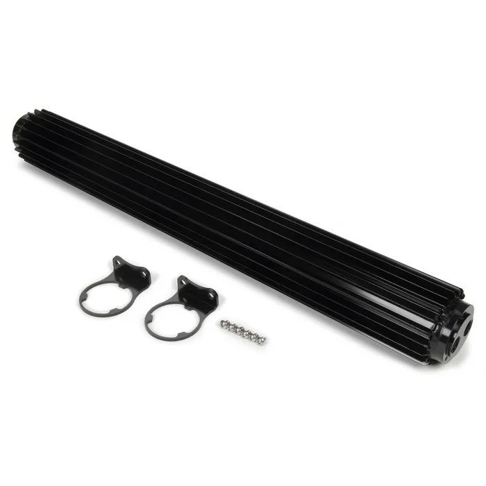 Derale Dual Pass Fluid Cooler – 25-1/4 x 3-1/4 x 3 ” – Heat Sink – 3/8 ” NPT Female Inlet/Outlet – Aluminum – Black Anodize
