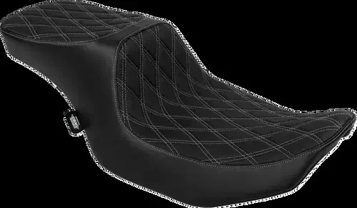 DRAG SPECIALTIES SEATS Predator Fits 2-Up Seat – Vinyl – Double Diamond Silver
