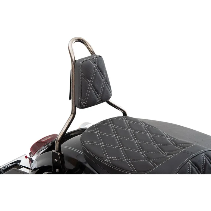 Drag Specialties Sissy Bar Pad – Double Diamond – Silver – Tapered 0822-0450