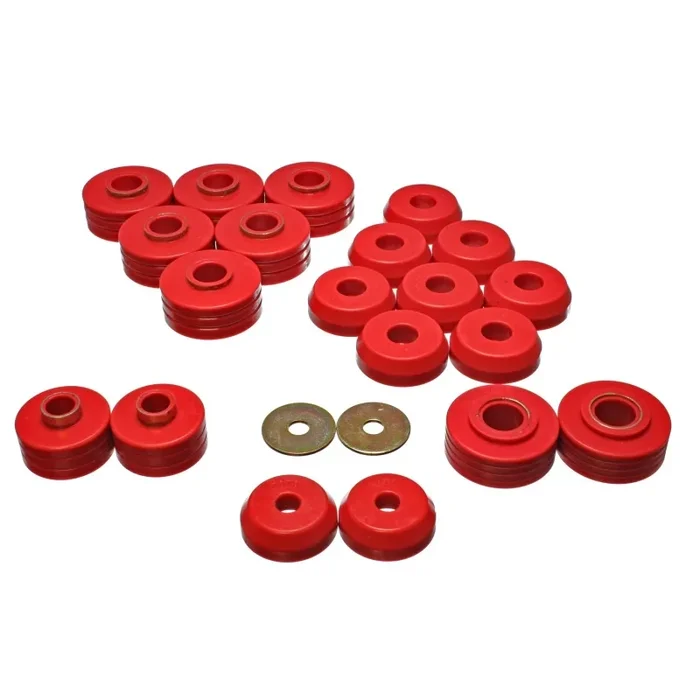Energy Suspension Hyper-Flex Body Mount Bushing – Red/Cadmium – Ford Fullsize SUV 1980-96