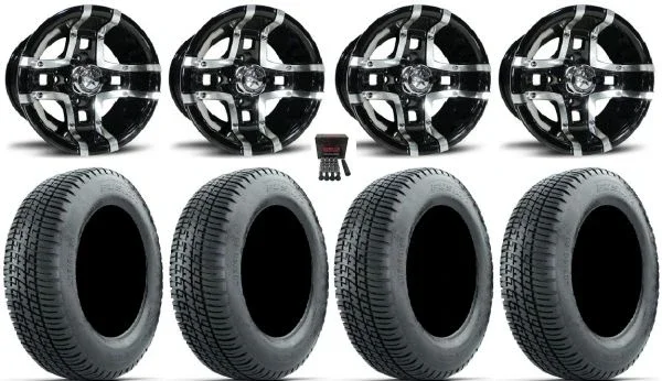 Fairway Alloys Prestige 10″ Wheels Machined 205×50 Fusion Street Tires Yamaha
