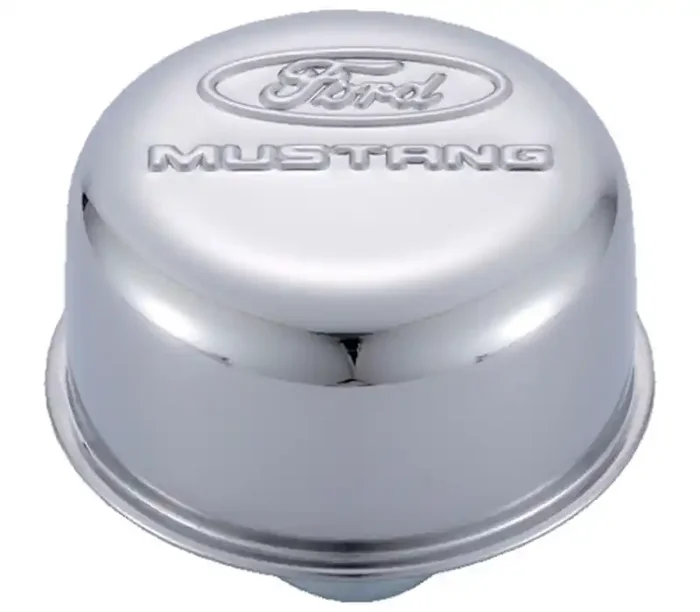 Ford Racing Chrome Breather Cap w/ Ford Mustang Logo 302-220