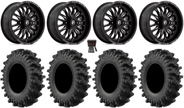 Fuel ARC 24″ Wheels Black 35″ MotoSlayer Tires Polaris Sportsman / RZR / Ranger