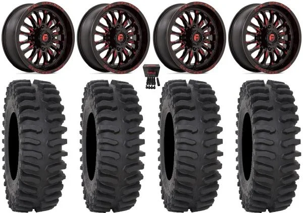 Fuel ARC 24″ Wheels Red 40″ XT400 Tires Polaris Sportsman / RZR / Ranger