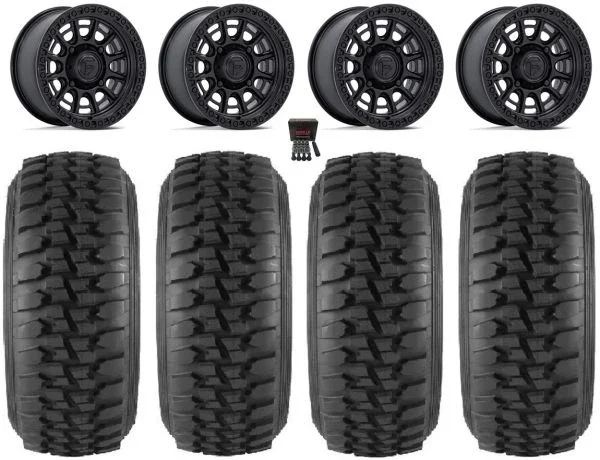 Fuel Cycle 15″ Wheels Black +38mm 32″ Desert Series Tires Polaris Sportsman / RZR / Ranger