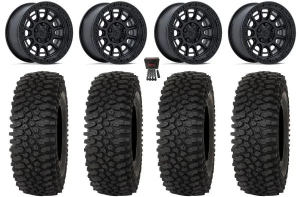 Fuel Cycle 15″ Wheels Black +38mm 32″ Roctane STX Tires CFMoto UForce U10 Pro / U10 XL Pro / ZForce Z10 / Z10-4