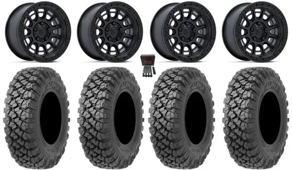 Fuel Cycle 15″ Wheels Black +38mm 35″ Alpha Soft Tires CFMoto UForce U10 Pro / U10 XL Pro / ZForce Z10 / Z10-4