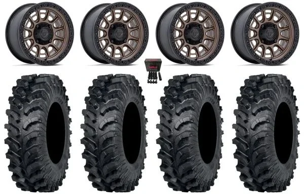 Fuel Cycle 15″ Wheels Bronze +10mm 30″ MT911 Tires Polaris Sportsman / RZR / Ranger