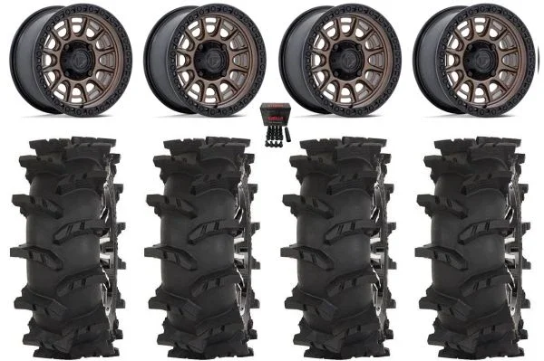 Fuel Cycle 15″ Wheels Bronze +10mm 33″ Outlaw Max Tires Can-Am Commander Maverick Renegade Outlander Defender